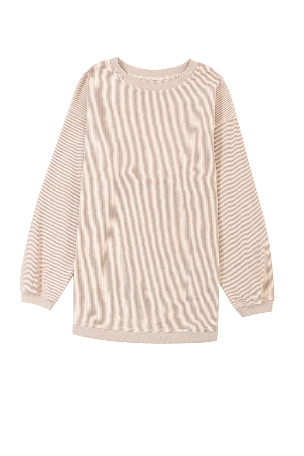 Apricot Ribbed Corded Oversized Sweatshirt