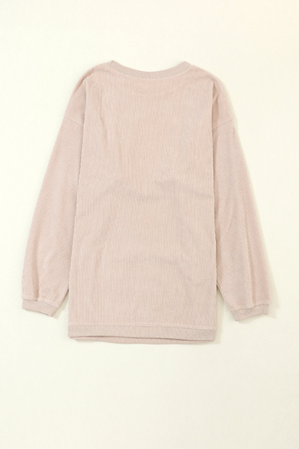 Apricot Ribbed Corded Oversized Sweatshirt