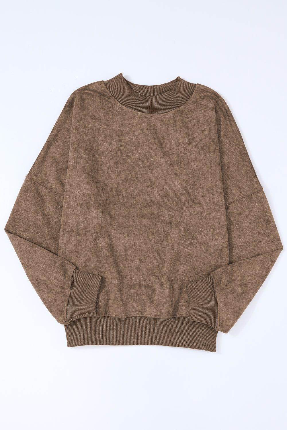 Brown Drop Shoulder Crew Neck Pullover Sweatshirt